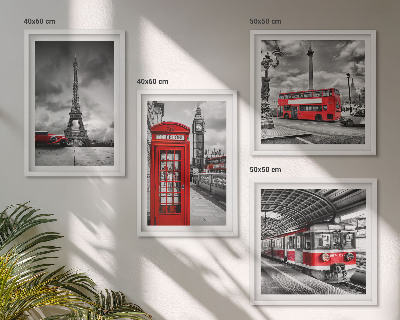 Multi-piece wall decor set Iconic cities London Paris railway