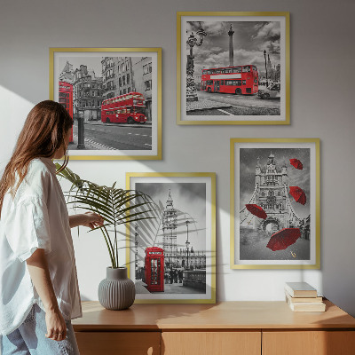 Multi-piece wall decor set Ginkgo leaves light background