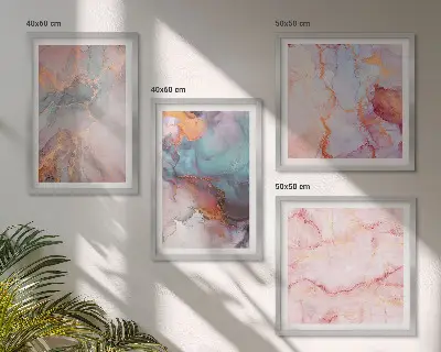 Abstract pastel patterns wall art set of 4 pieces