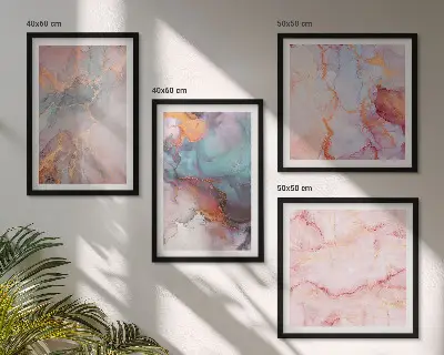 Abstract pastel patterns wall art set of 4 pieces
