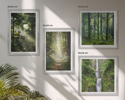 Multi-piece wall decor set Green forests rays of light