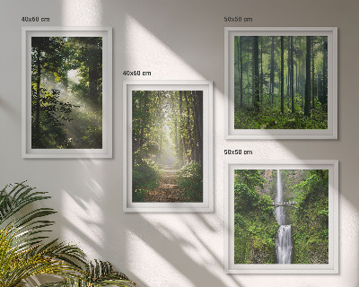 Multi-piece wall decor set Green forests rays of light