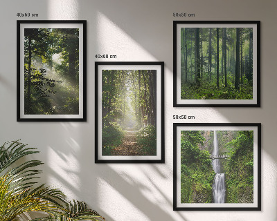 Multi-piece wall decor set Green forests rays of light