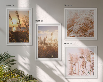Wall art set Boho grass field sunset