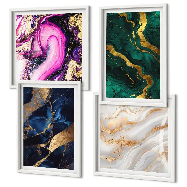 Abstract marble wall art set set of 4 pieces