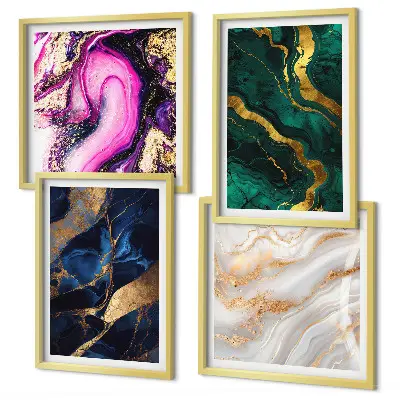 Abstract marble wall art set set of 4 pieces