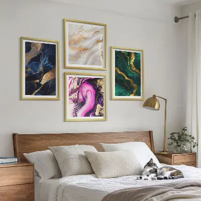 Abstract marble wall art set set of 4 pieces