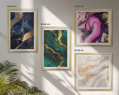 Abstract marble wall art set set of 4 pieces