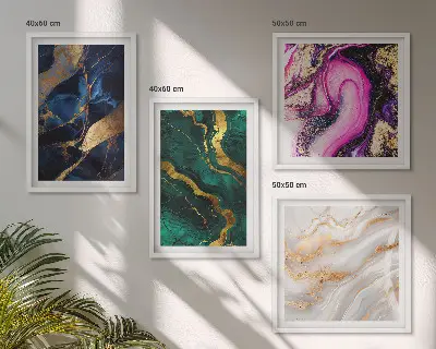 Abstract marble wall art set set of 4 pieces