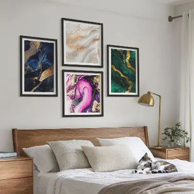 Abstract marble wall art set set of 4 pieces