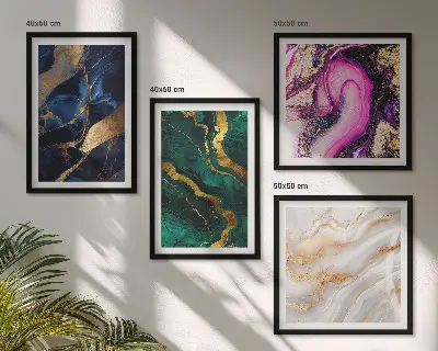 Abstract marble wall art set set of 4 pieces