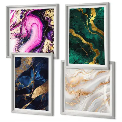 Abstract marble wall art set set of 4 pieces