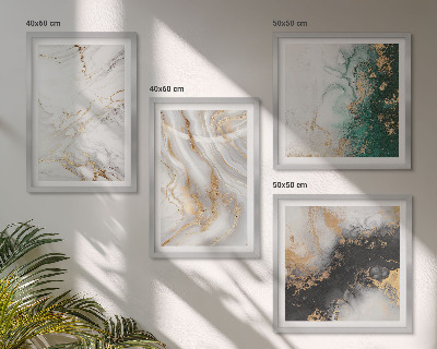 Multi-piece wall decor set Abstract patterns white black green