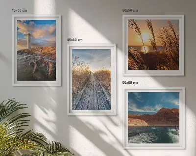 Lighthouse grass jetty wall art set of 4 pieces