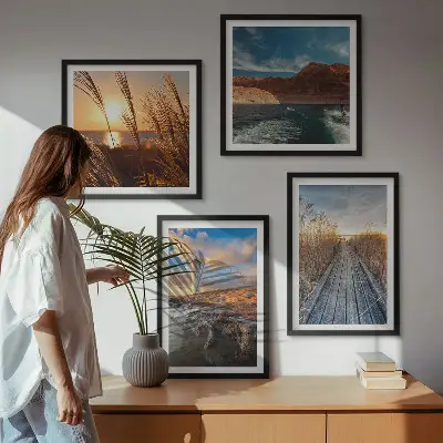 Lighthouse grass jetty wall art set of 4 pieces