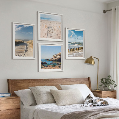 Multi-piece wall decor set Beach, sand, waves, sky, birds