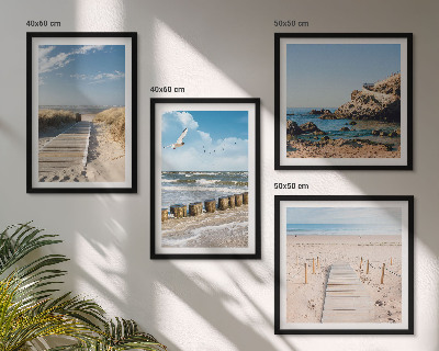 Multi-piece wall decor set Beach, sand, waves, sky, birds