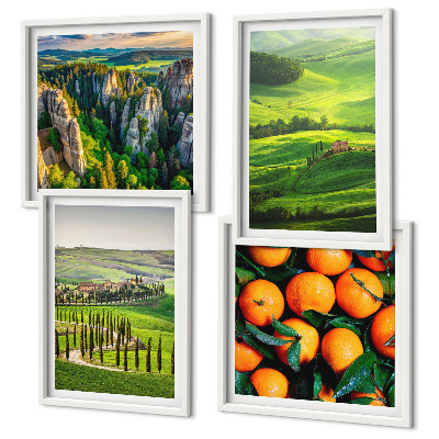 Multi-piece wall decor set Italian countryside oranges nature
