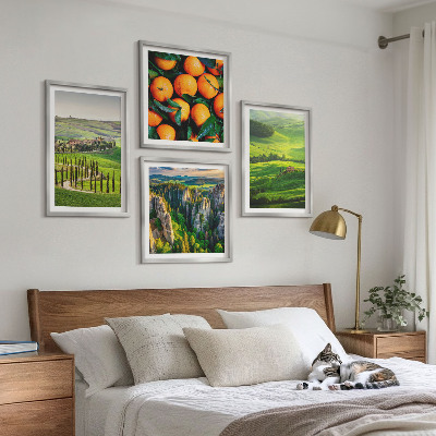 Multi-piece wall decor set Italian countryside oranges nature