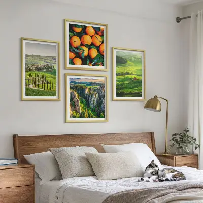 Multi-piece wall decor set Italian countryside nature with oranges