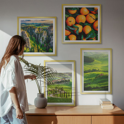 Multi-piece wall decor set Italian countryside oranges nature