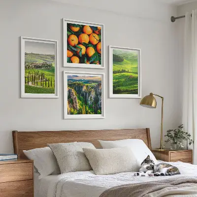 Multi-piece wall decor set Italian countryside nature with oranges