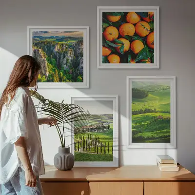 Multi-piece wall decor set Italian countryside nature with oranges