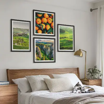 Multi-piece wall decor set Italian countryside nature with oranges