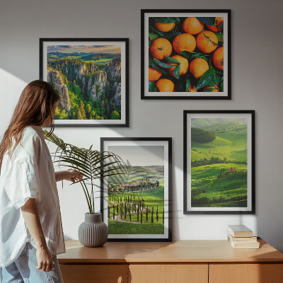 Multi-piece wall decor set Italian countryside oranges nature