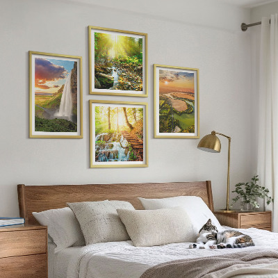 Wall art set Orange Mountain Waterfall