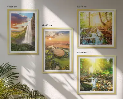 Orange Mountain Waterfall wall art set wall art set