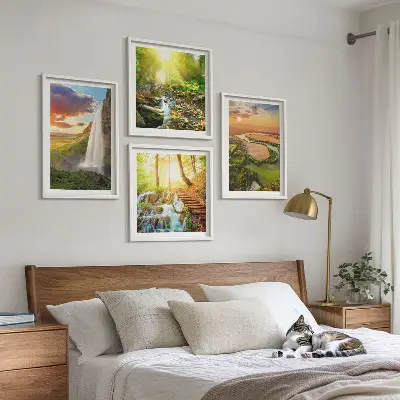 Orange Mountain Waterfall wall art set wall art set