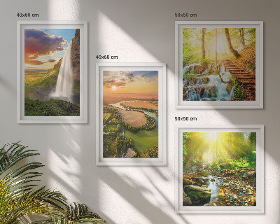 Wall art set Orange Mountain Waterfall