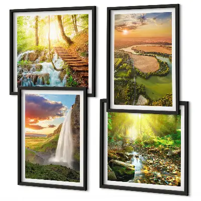 Orange Mountain Waterfall wall art set wall art set