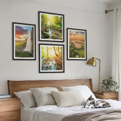 Orange Mountain Waterfall wall art set wall art set