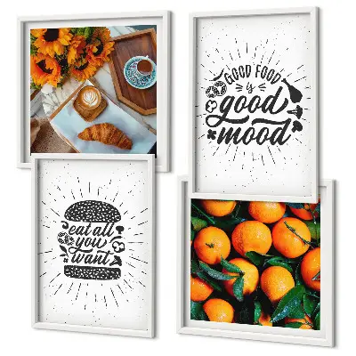Juicy Oranges Kitchen Wall Art set of 4 pieces