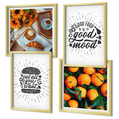 Juicy Oranges Kitchen Wall Art set of 4 pieces