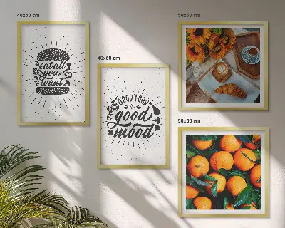 Juicy Oranges Kitchen Wall Art set of 4 pieces