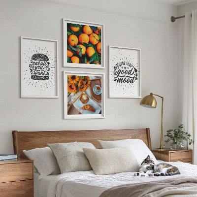 Set of 4 wall art pieces Juicy Oranges Kitchen