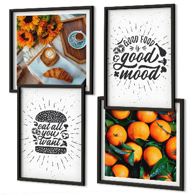 Set of 4 wall art pieces Juicy Oranges Kitchen