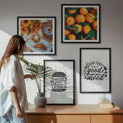 Juicy Oranges Kitchen Wall Art set of 4 pieces
