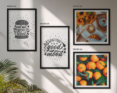 Set of 4 wall art pieces Juicy Oranges Kitchen