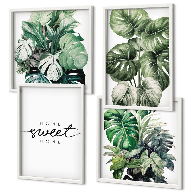 Multi-piece wall decor set Sweet Home Green Plants