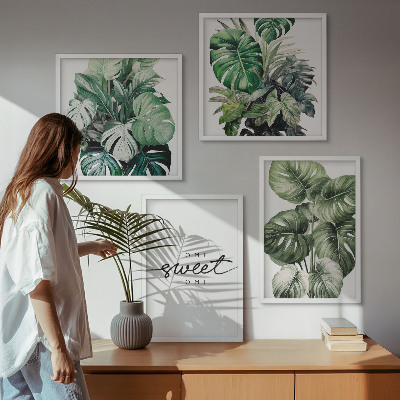 Multi-piece wall decor set Sweet Home Green Plants