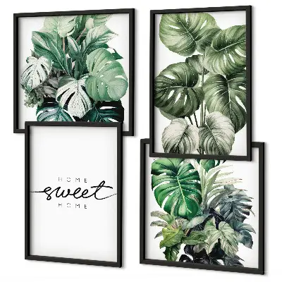 Sweet Home Green Plants multi-piece wall decor set