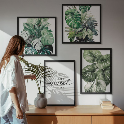 Multi-piece wall decor set Sweet Home Green Plants