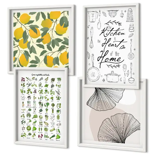 Kitchen herbs and lemon multi-piece wall art set multi-piece wall decor set