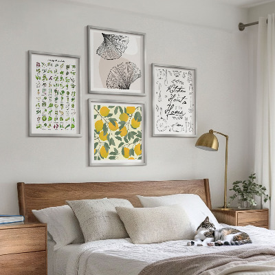 Multi-piece wall decor set Kitchen herbs lemon painting