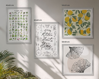 Multi-piece wall decor set Kitchen herbs lemon painting