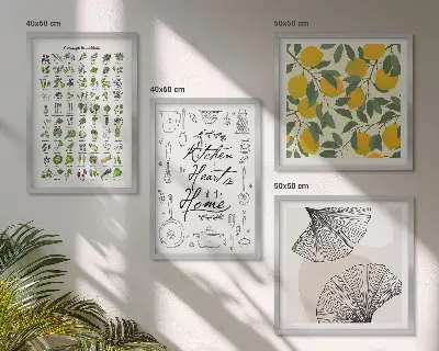 Kitchen herbs and lemon multi-piece wall art set multi-piece wall decor set